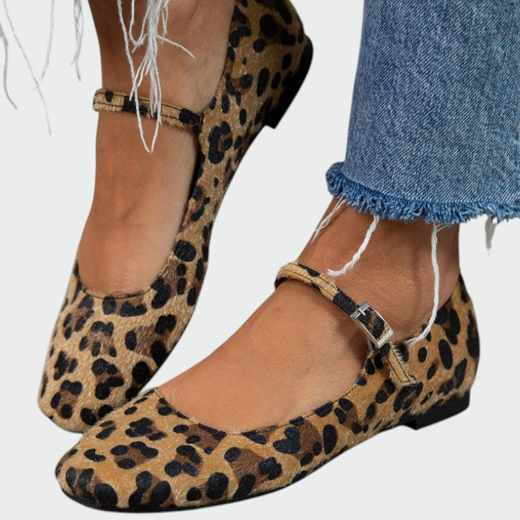 Arabella - Leopard Print Mary Jane Shoes-15519661883765-Nancy & Mae Savannah