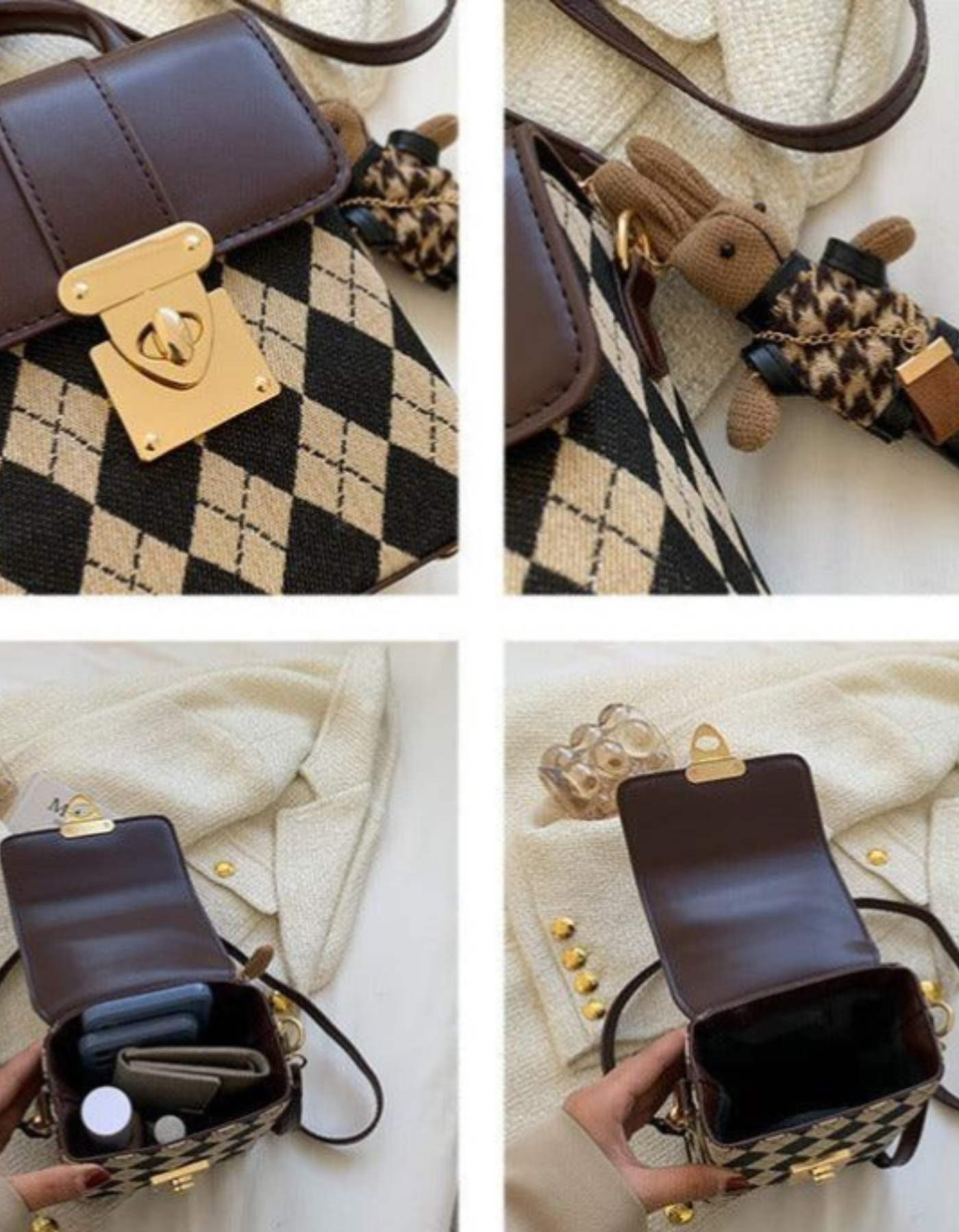 Ardenelle – Argyle flap charm – Crossbody handbag-15209173713269-Nancy & Mae Savannah