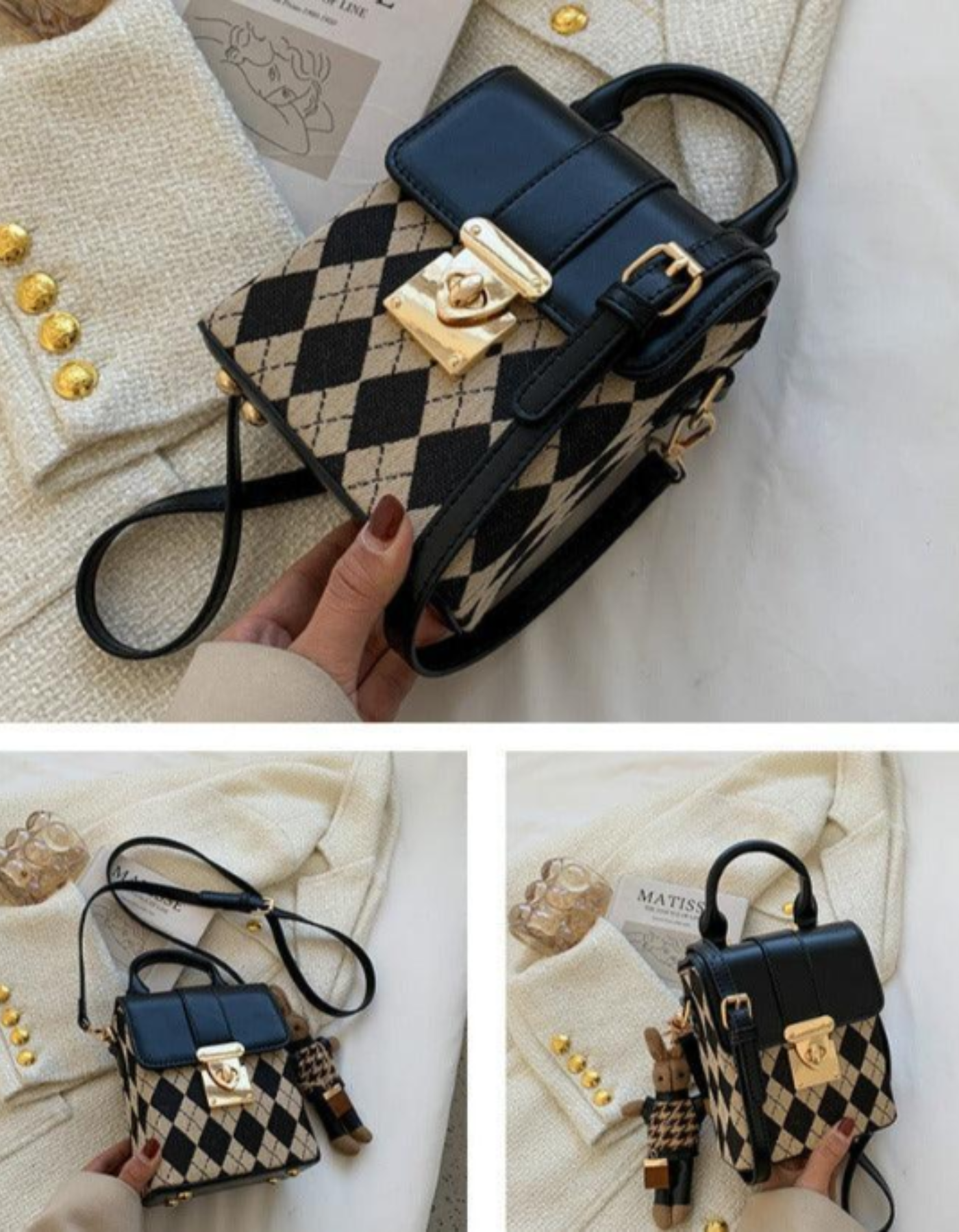 Ardenelle – Argyle flap charm – Crossbody handbag-15209173713269-Nancy & Mae Savannah