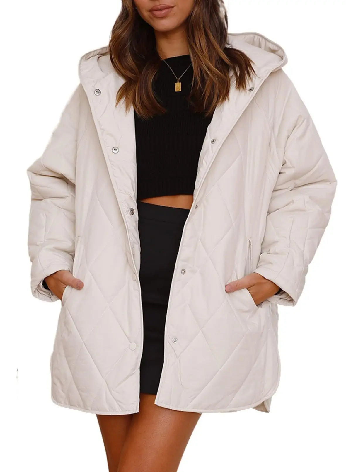 Aria - Quilted Oversized Hooded Coat-15550920196469-Mirella Fiore