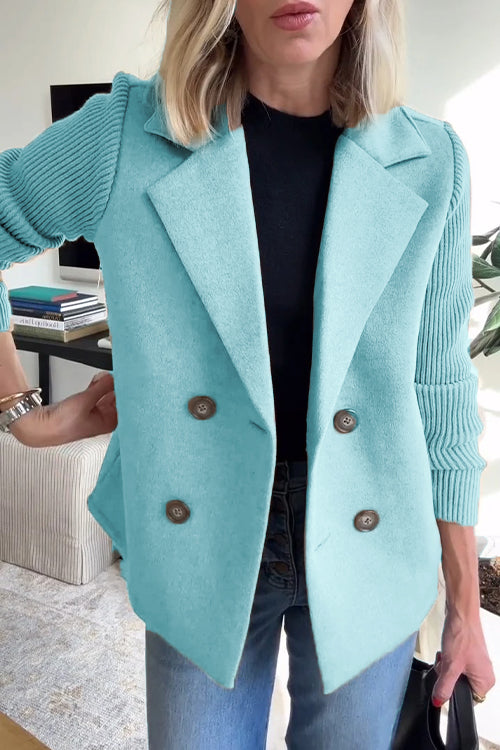 Aria - Women’s Double-Breasted Knit Blazer-15550920262005-Mirella Fiore