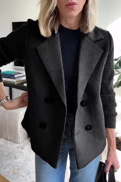 Aria - Women’s Double-Breasted Knit Blazer-15550920262005-Mirella Fiore