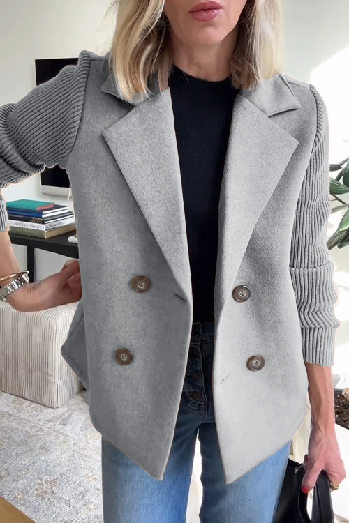 Aria - Women’s Double-Breasted Knit Blazer-15550920262005-Mirella Fiore