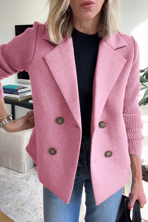 Aria - Women’s Double-Breasted Knit Blazer-15550920262005-Mirella Fiore