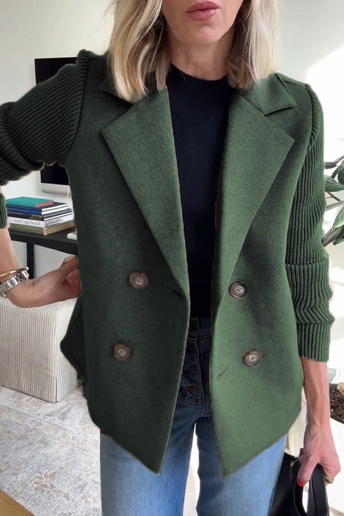 Aria - Women’s Double-Breasted Knit Blazer-15550920262005-Mirella Fiore
