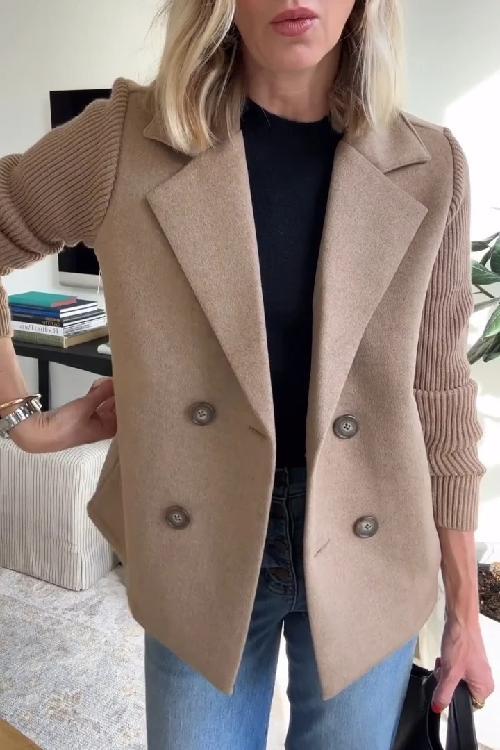 Aria - Women’s Double-Breasted Knit Blazer-15550920262005-Mirella Fiore