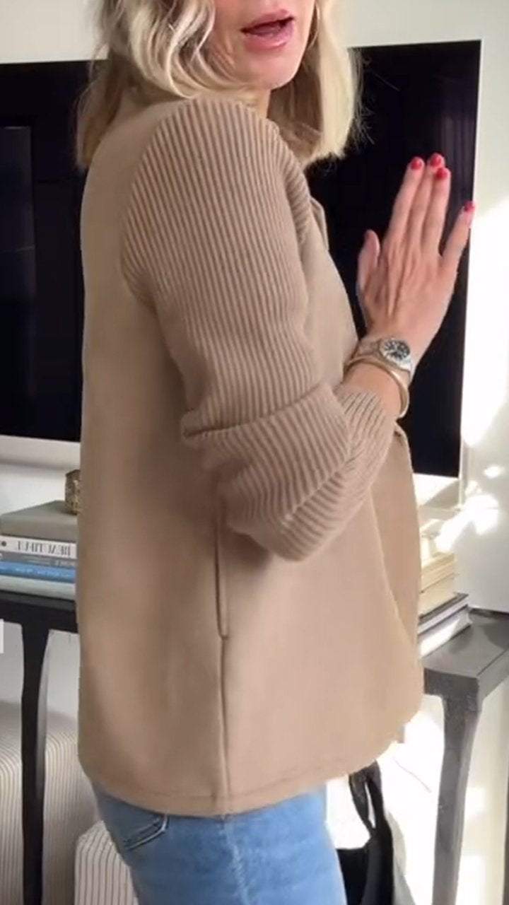 Aria - Women’s Double-Breasted Knit Blazer-15550920262005-Nancy & Mae Savannah