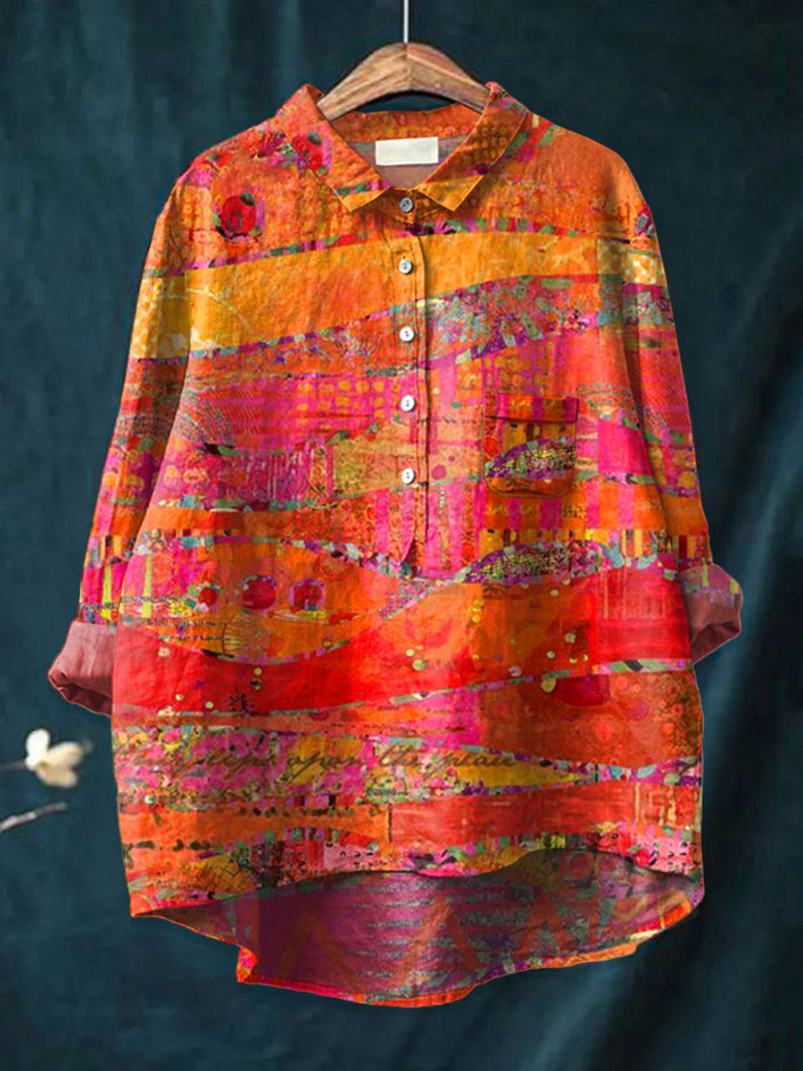 Ariana - Bold Abstract Print Shirt-15542213706101-Mirella Fiore