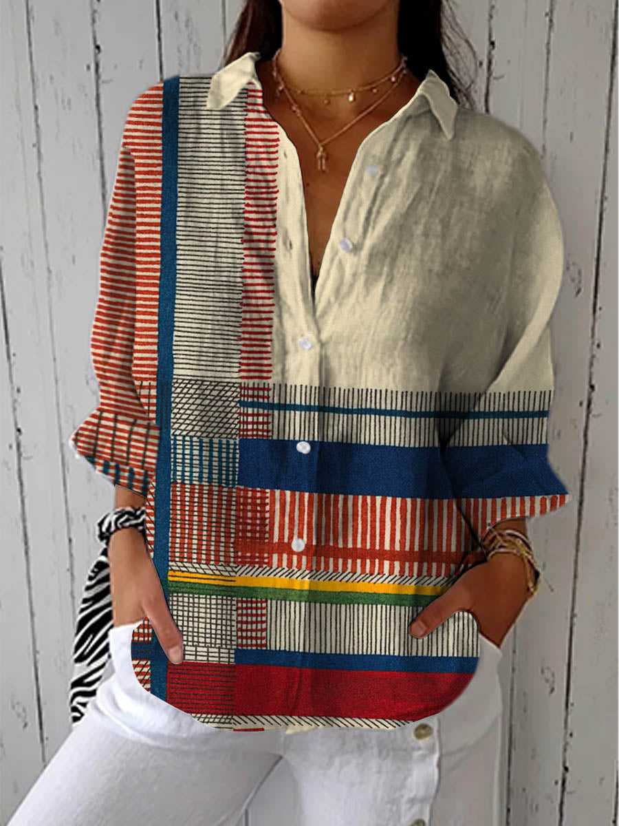 Ashley - Artistic Pattern Blouse-15542180282741-Mirella Fiore