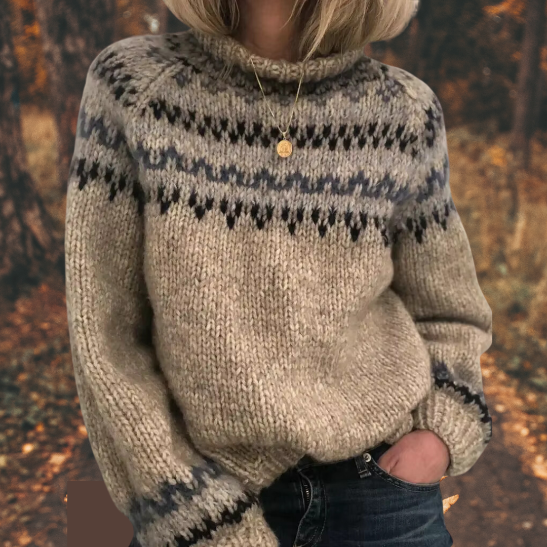 Astrid - Women's Nordic Knit Sweater-15550696554869-Mirella Fiore