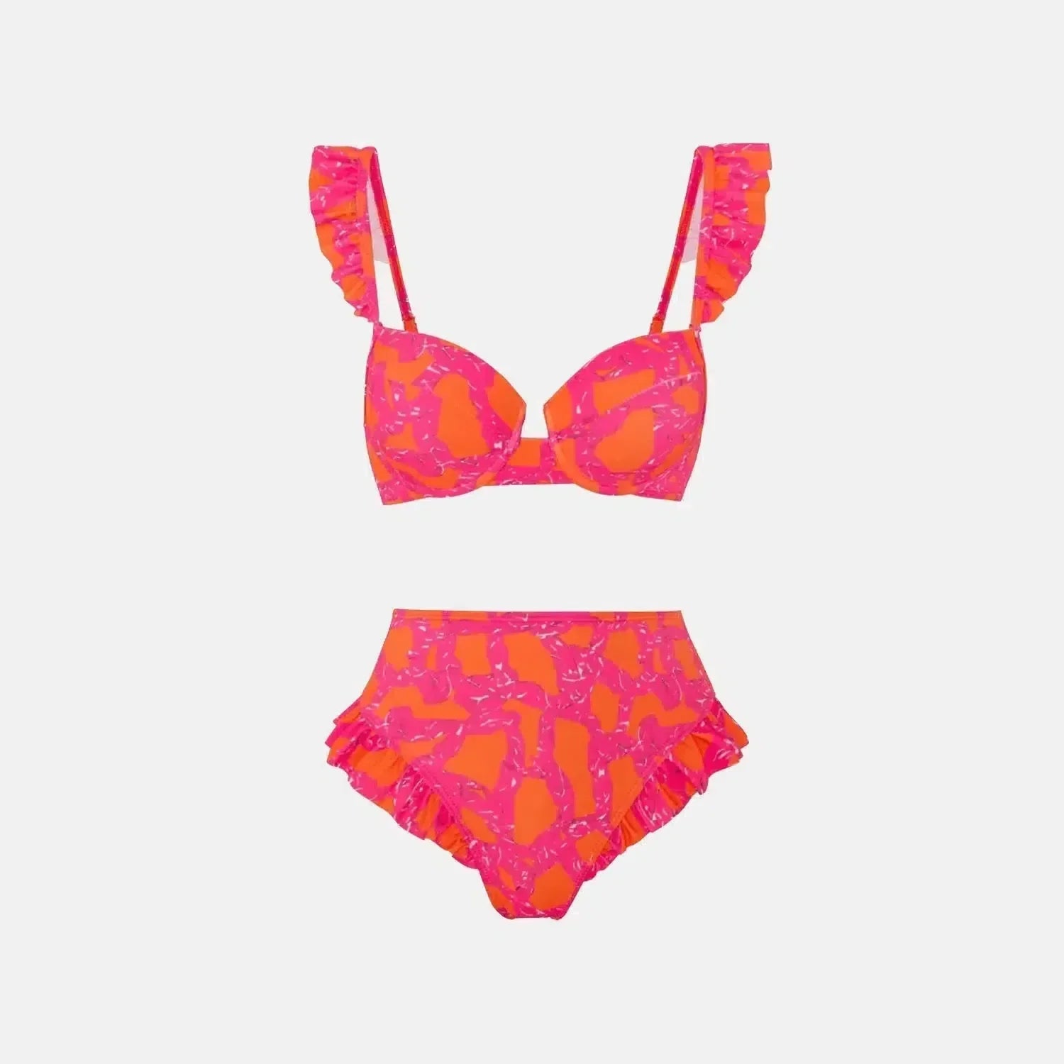 Aurivette Set – Pink – Ruffled bikini and slit skirt-15133641769333-Nancy & Mae Savannah