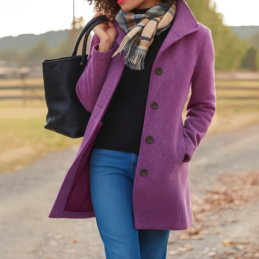 Aurora - Women’s Single-Breasted Coat-15550918885749-Mirella Fiore