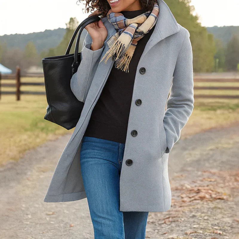 Aurora - Women’s Single-Breasted Coat-15550918885749-Mirella Fiore