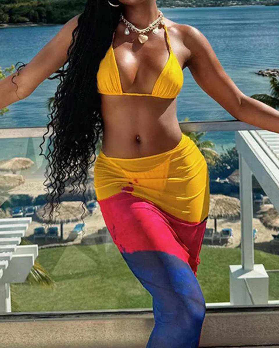 Azurie – Three-piece style – Mesh wrap bikini set-15133655957877-Nancy & Mae Savannah