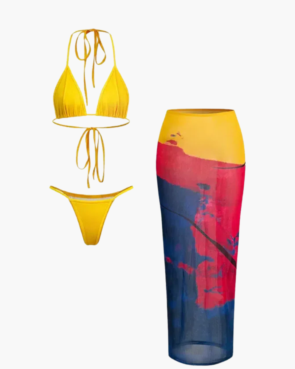 Azurie – Three-piece style – Mesh wrap bikini set-15133655957877-Nancy & Mae Savannah