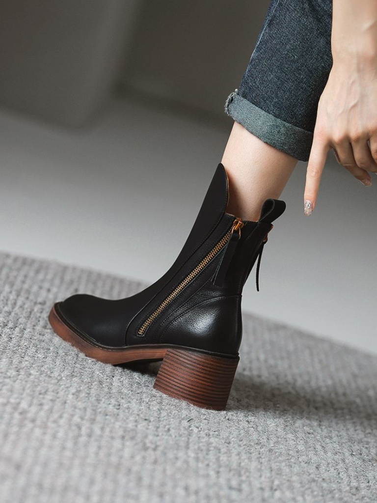 BARBARA - BLOCK HEEL ANKLE BOOTS-15549014245749-Mirella Fiore