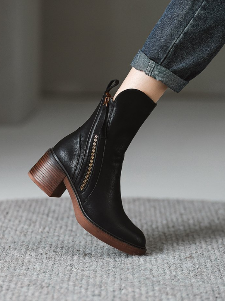 BARBARA - BLOCK HEEL ANKLE BOOTS-15549014245749-Mirella Fiore