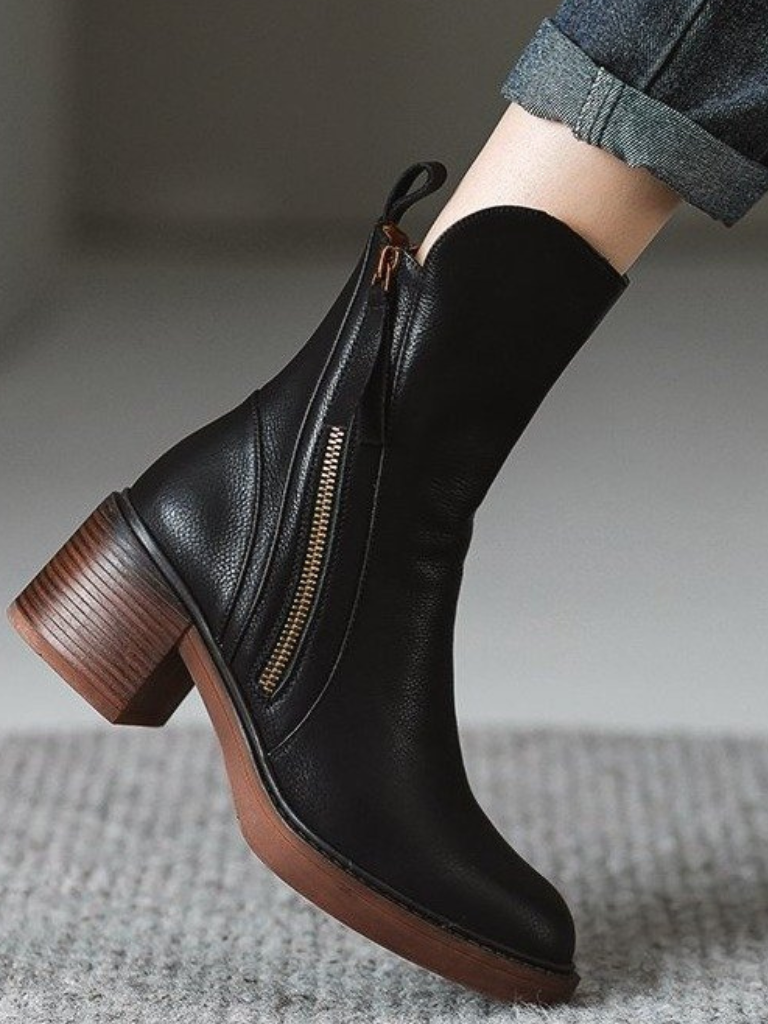 BARBARA - BLOCK HEEL ANKLE BOOTS-15549014245749-Mirella Fiore