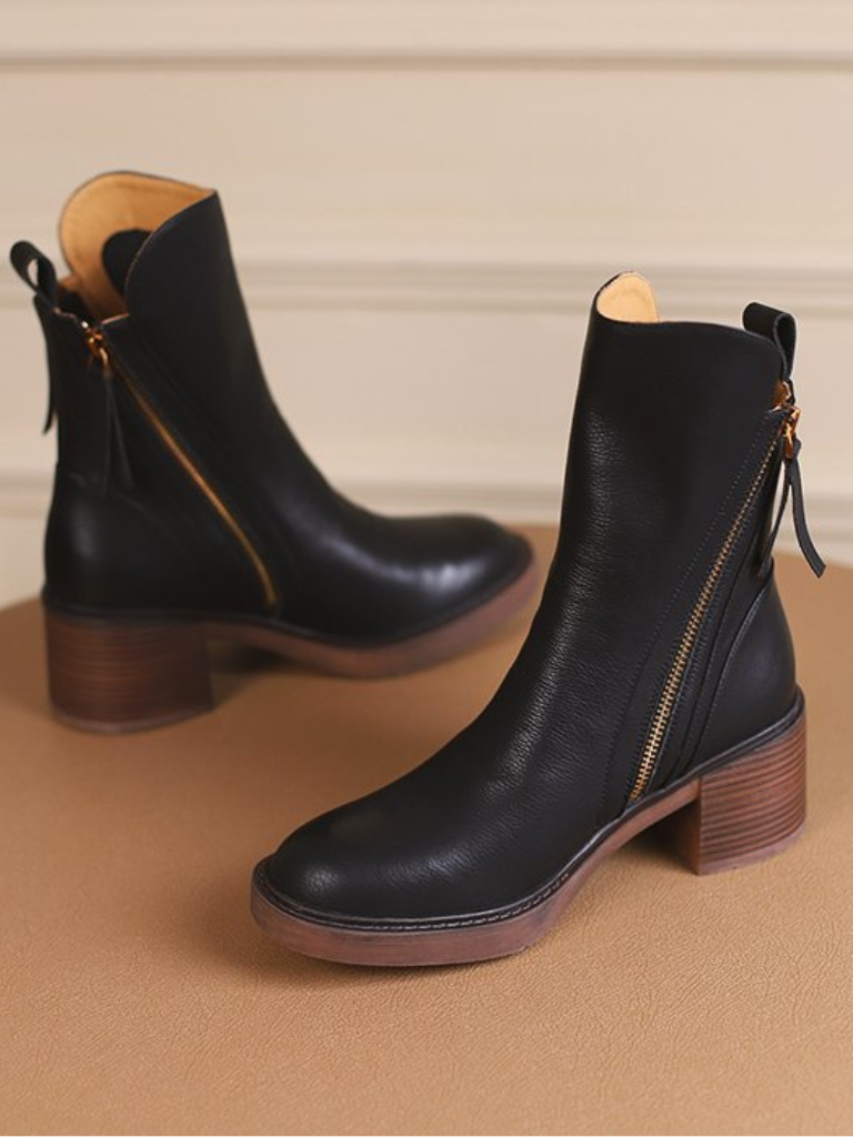 BARBARA - BLOCK HEEL ANKLE BOOTS-15549014245749-Mirella Fiore