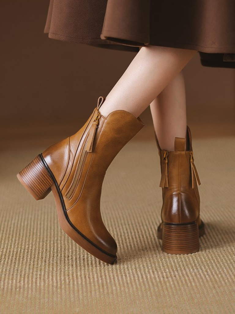 BARBARA - BLOCK HEEL ANKLE BOOTS-15549014245749-Mirella Fiore