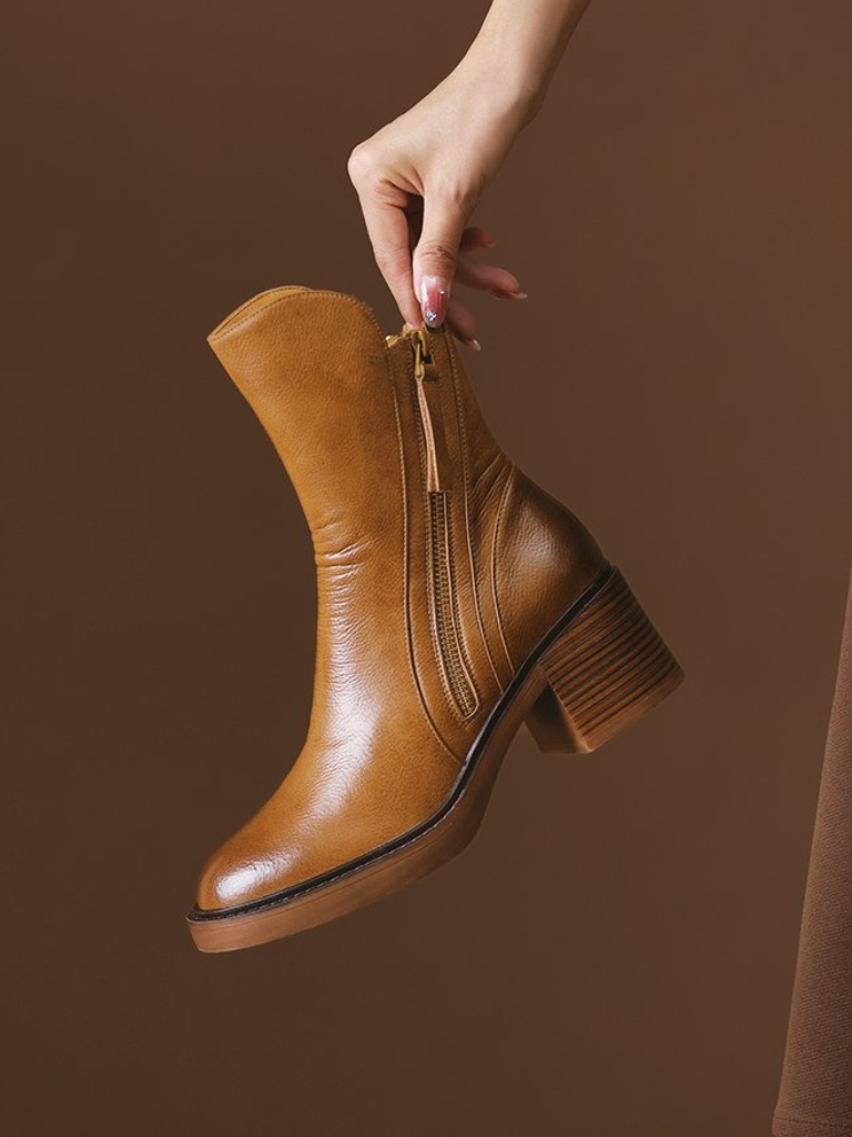 BARBARA - BLOCK HEEL ANKLE BOOTS-15549014245749-Mirella Fiore