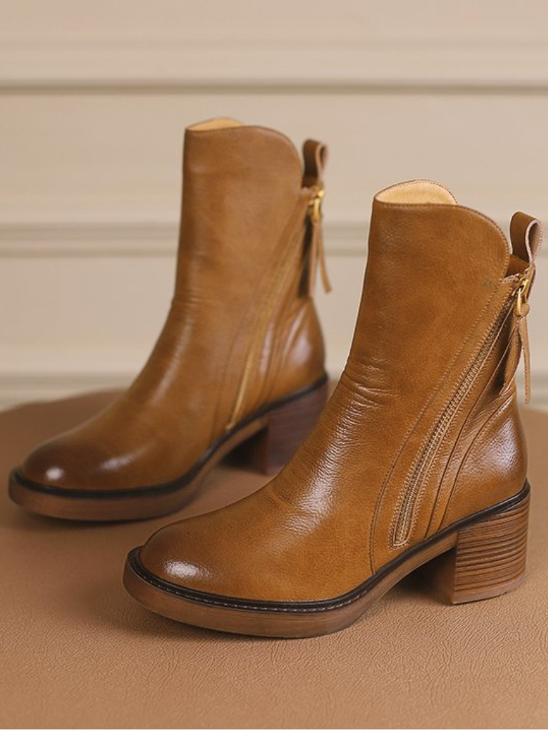 BARBARA - BLOCK HEEL ANKLE BOOTS-15549014245749-Mirella Fiore