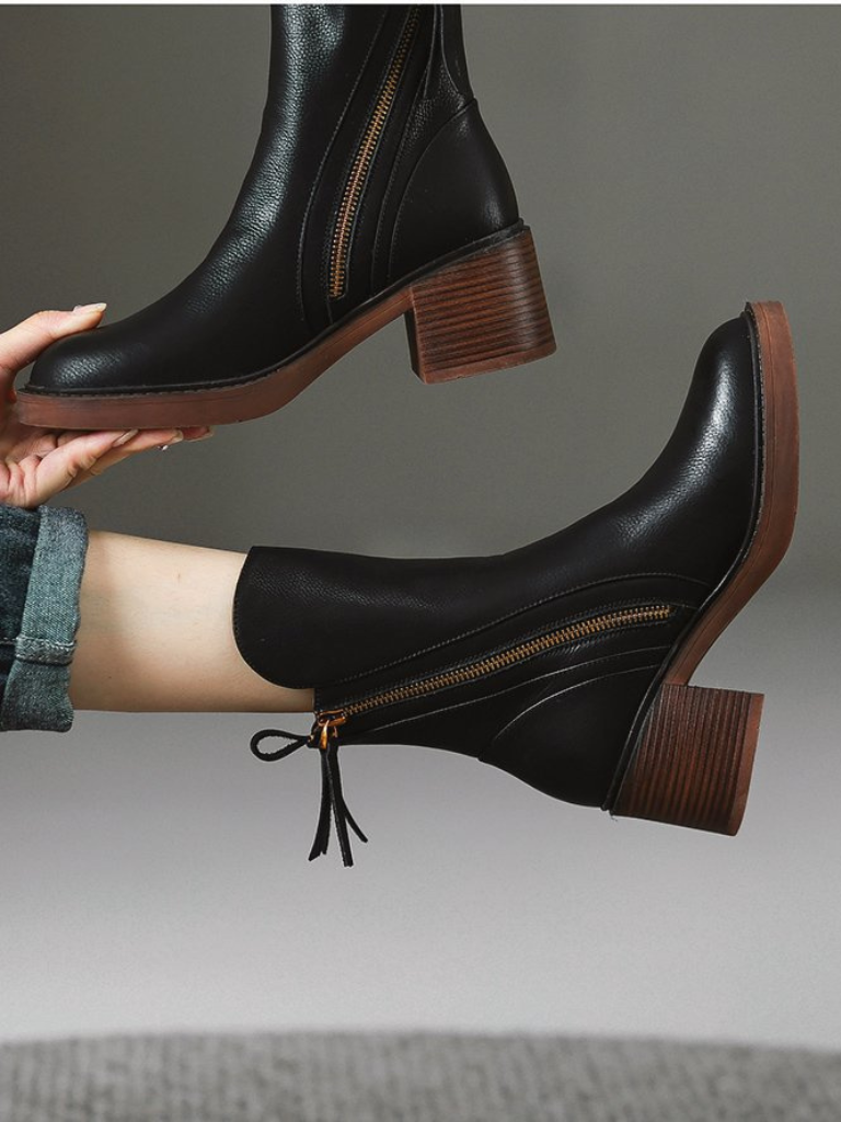 BARBARA - BLOCK HEEL ANKLE BOOTS-15549014245749-Mirella Fiore