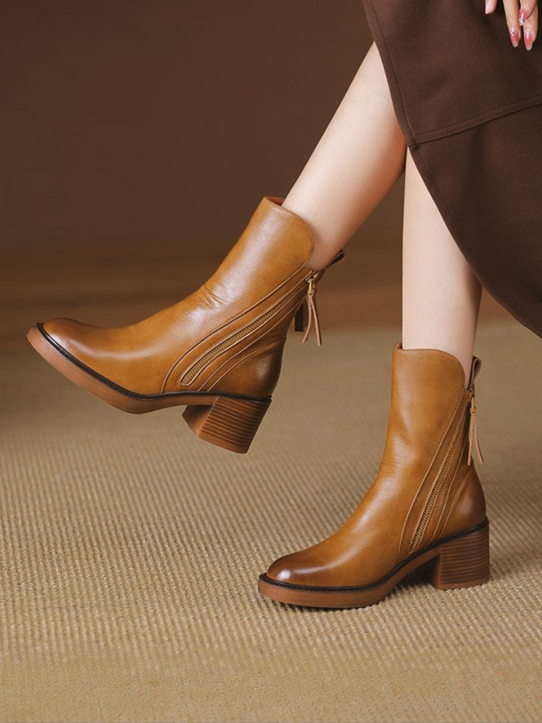BARBARA - BLOCK HEEL ANKLE BOOTS-15549014245749-Mirella Fiore
