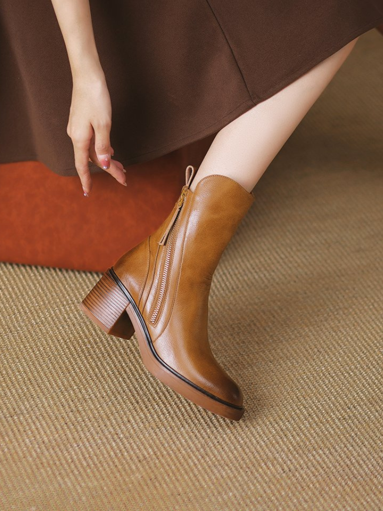 BARBARA - BLOCK HEEL ANKLE BOOTS-15549014245749-Nancy & Mae Savannah