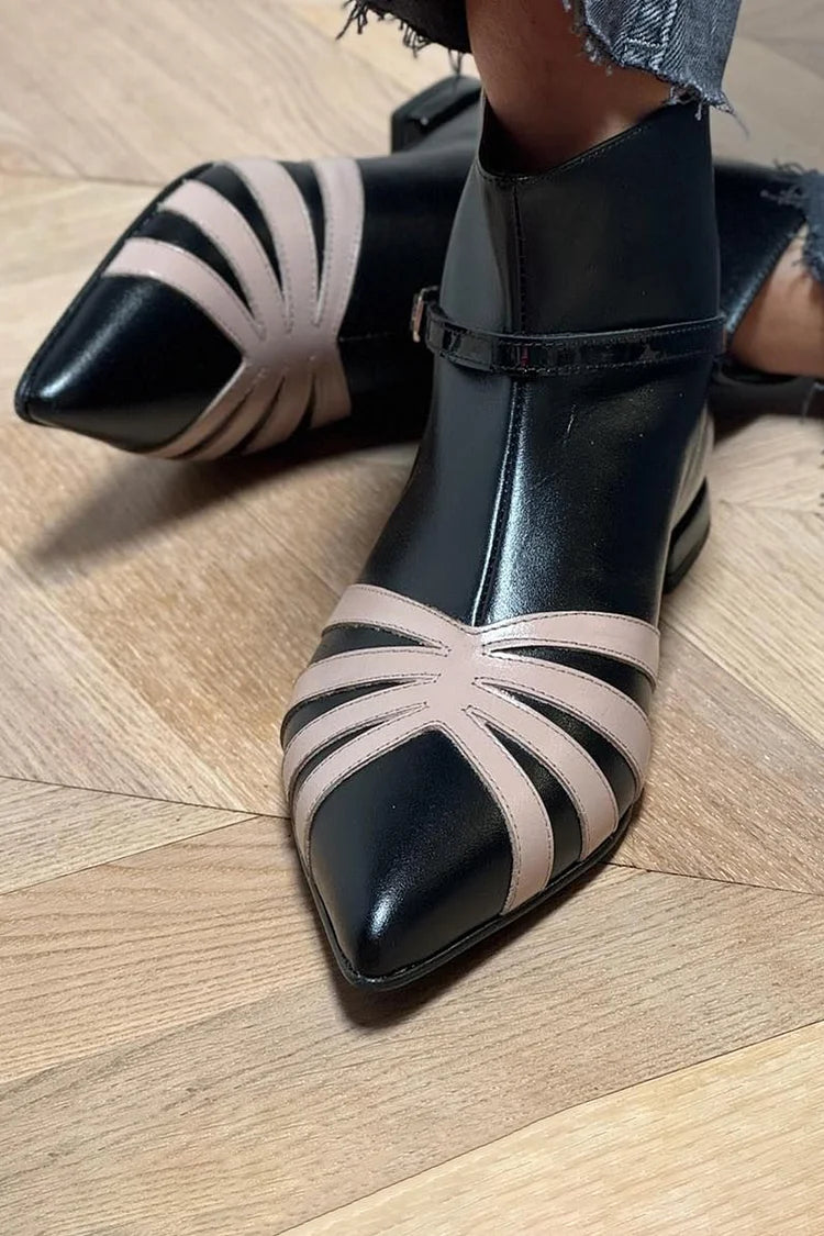 BRIANNA - POINTED GEOMETRIC ANKLE BOOT-15553869349237-Mirella Fiore