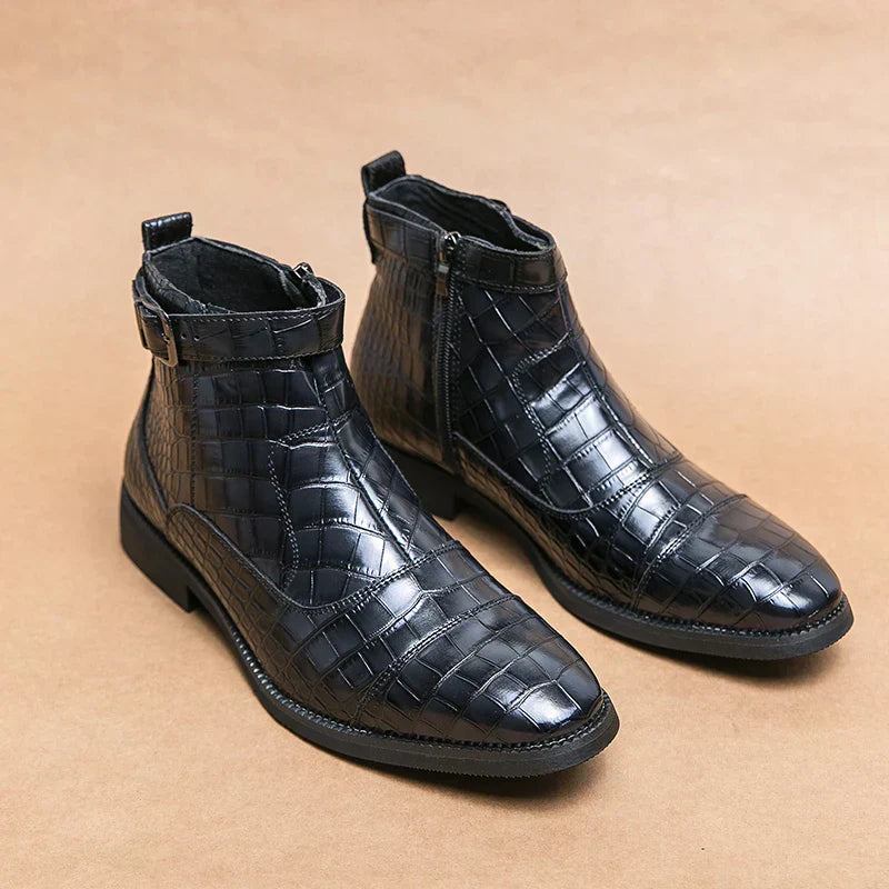 Baron - Leather Boots with Buckle-15550770119029-Mirella Fiore