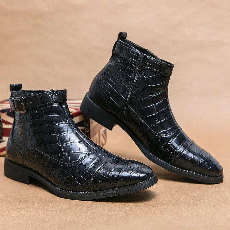Baron - Leather Boots with Buckle-15550770119029-Mirella Fiore