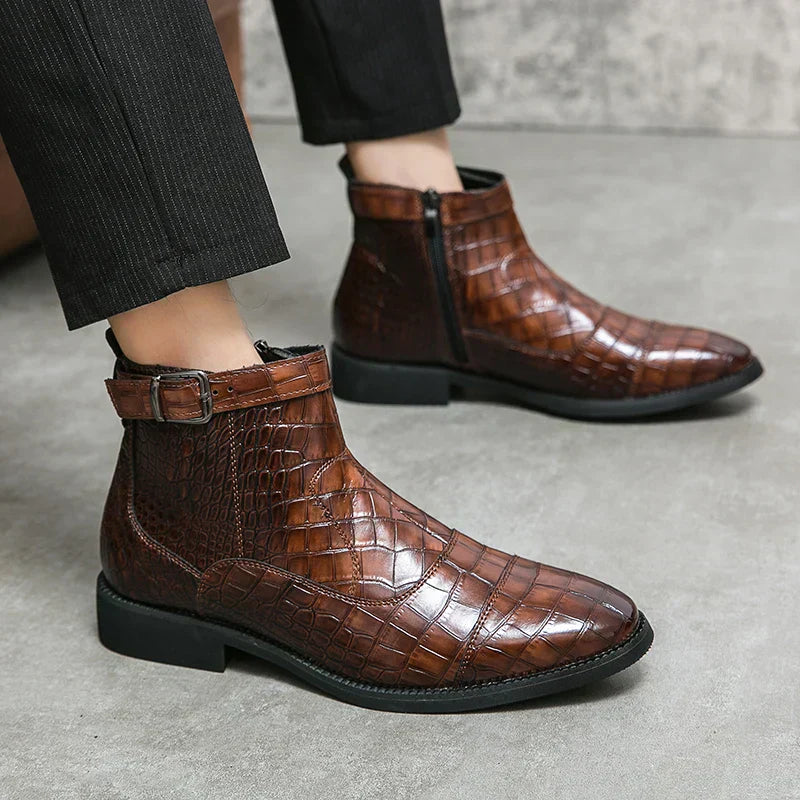 Baron - Leather Boots with Buckle-15550770119029-Mirella Fiore