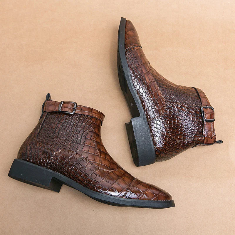 Baron - Leather Boots with Buckle-15550770119029-Mirella Fiore
