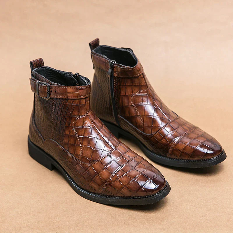 Baron - Leather Boots with Buckle-15550770119029-Mirella Fiore