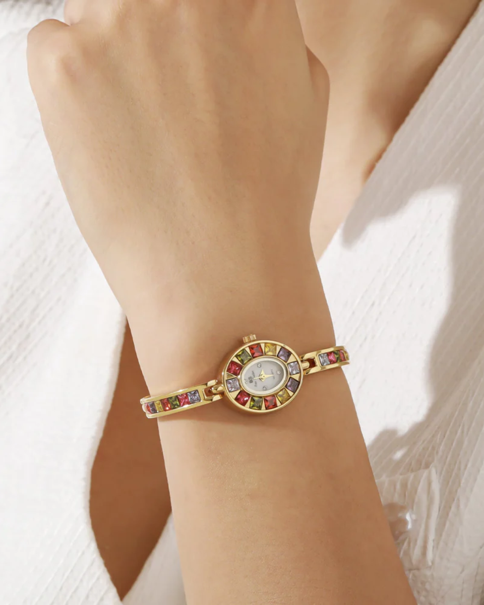 Bellevie – Multi-colored gemstone accents – Vintage watch-15233937178997-Nancy & Mae Savannah
