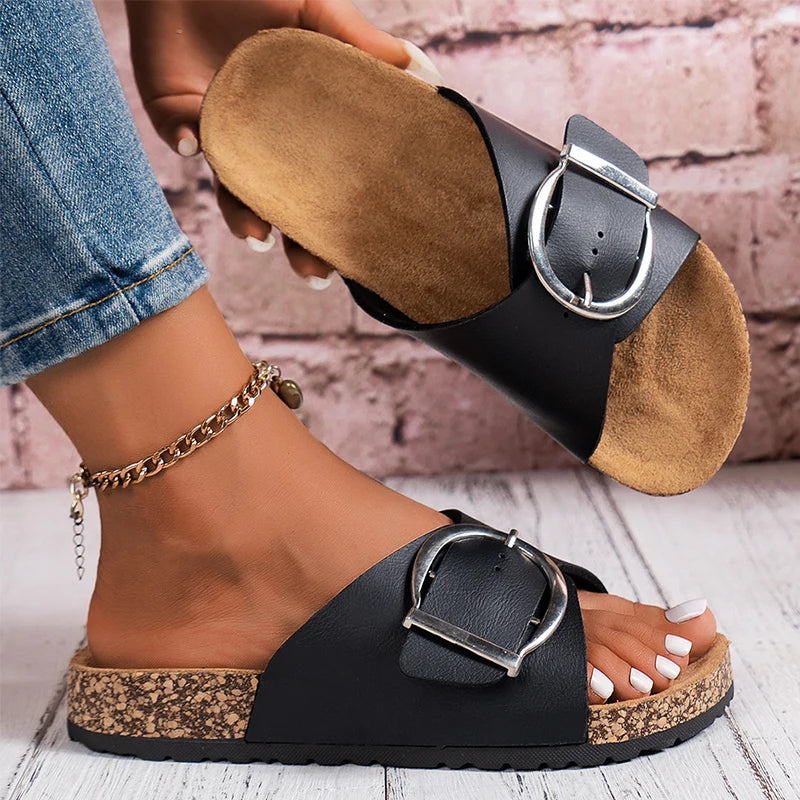 Bellevue - Buckle Mule Slide-15547822997877-Mirella Fiore