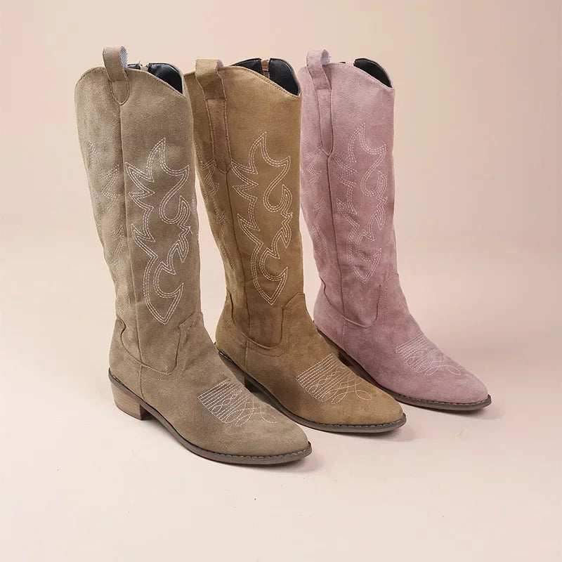Bibi - Embroidered Western Cowboy Boots-15550871601525-Nancy & Mae Savannah