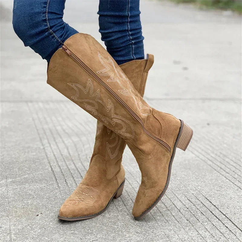 Bibi - Embroidered Western Cowboy Boots-15550871601525-Nancy & Mae Savannah