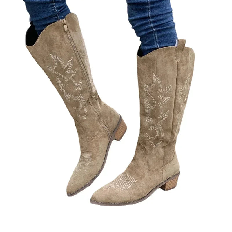 Bibi - Embroidered Western Cowboy Boots-15550871601525-Nancy & Mae Savannah
