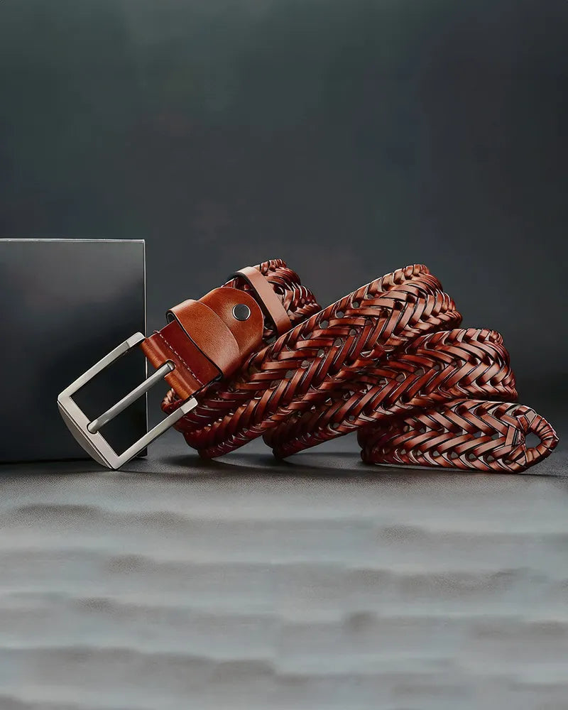 Braided Cowhide Belt-15553981350261-Nancy & Mae Savannah