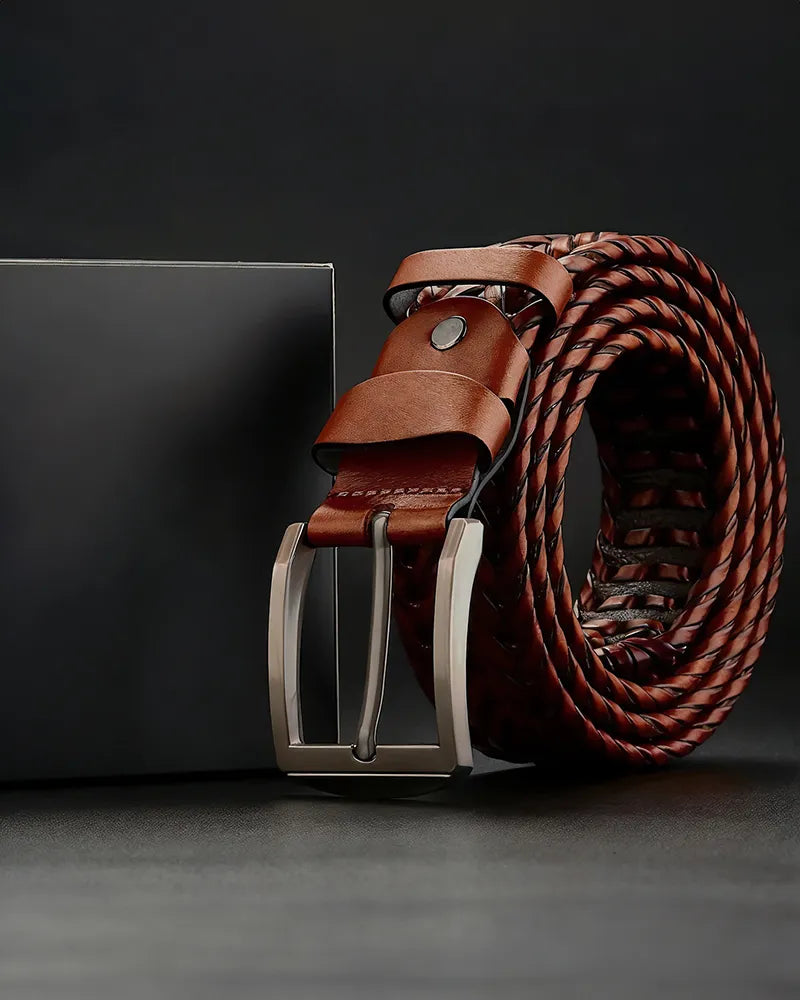 Braided Cowhide Belt-15553981350261-Nancy & Mae Savannah