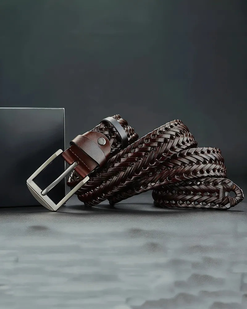 Braided Cowhide Belt-15553981350261-Nancy & Mae Savannah