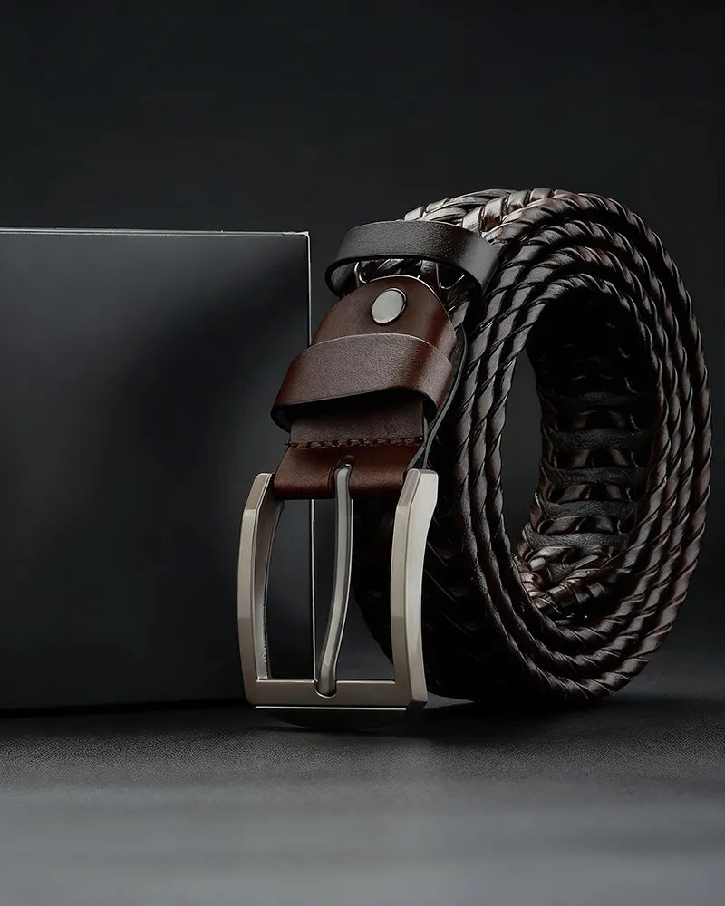 Braided Cowhide Belt-15553981350261-Nancy & Mae Savannah