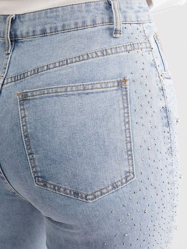 Brigida – Rhinestone embellished – Boot cut flared jeans-15133709500789-Mirella Fiore