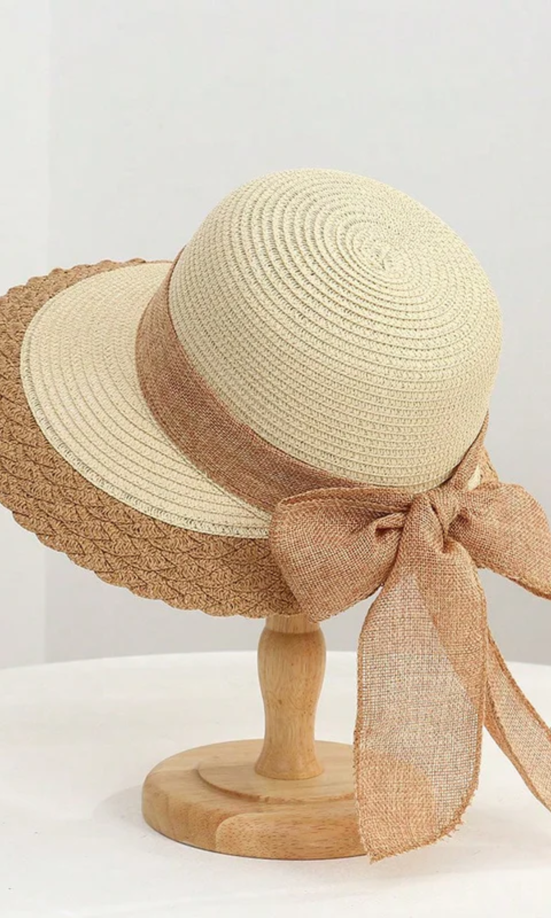 Brivanna – Bow ribbon trim – Straw hat-15133782245749-Nancy & Mae Savannah