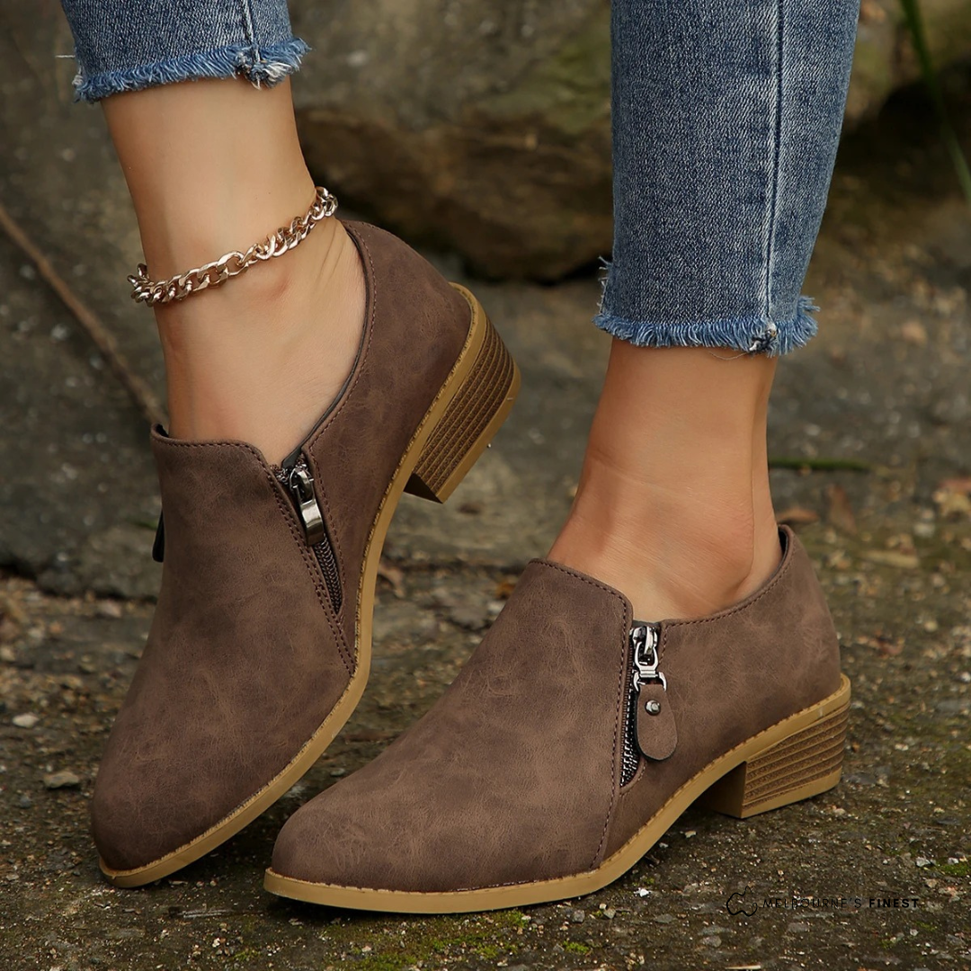 Bronte - Orthopedic Zip-Up Ankle Boots-15547820245365-Mirella Fiore