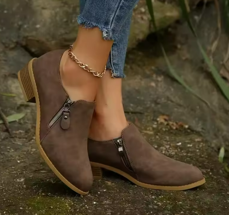 Bronte - Orthopedic Zip-Up Ankle Boots-15547820245365-Mirella Fiore