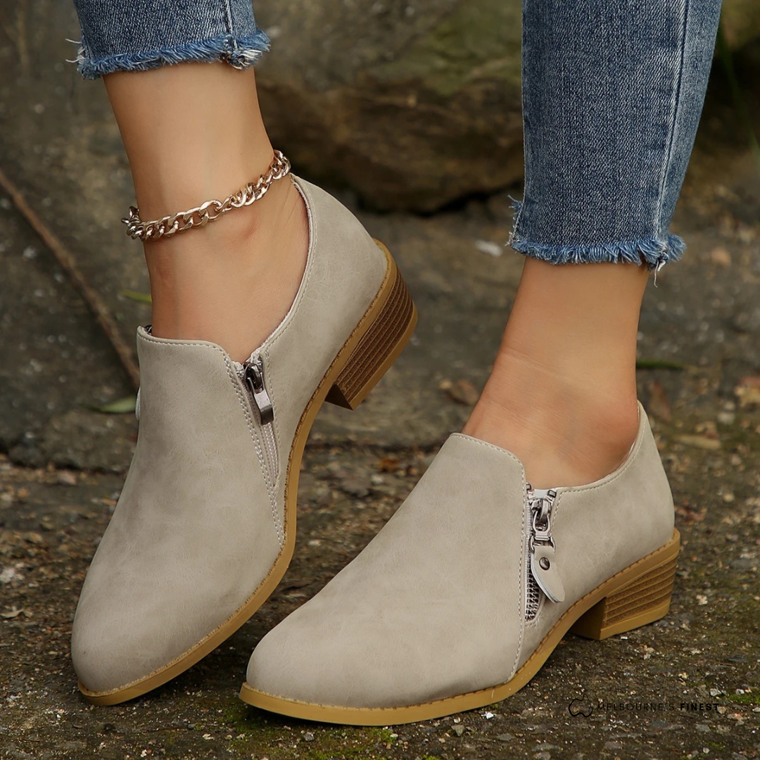 Bronte - Orthopedic Zip-Up Ankle Boots-15547820245365-Mirella Fiore