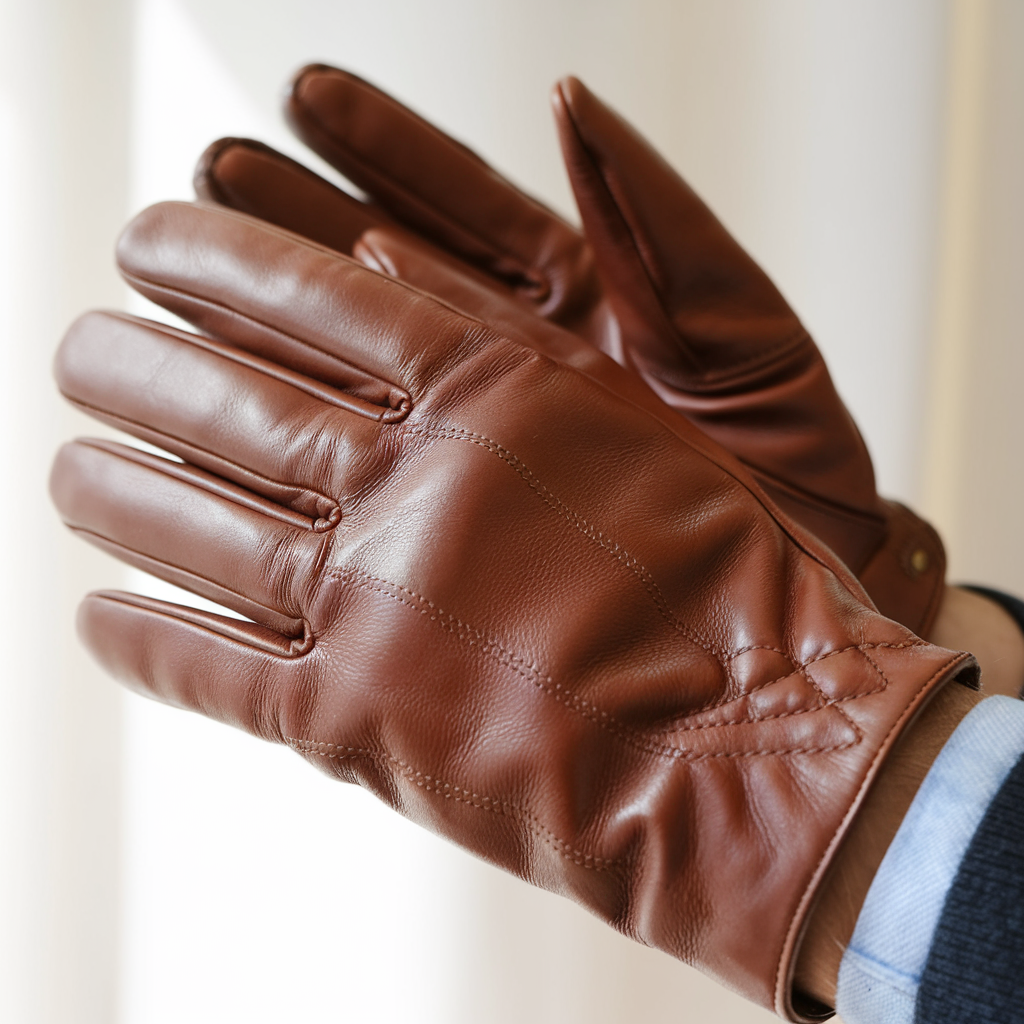Brown Leather Gloves-15553986396533-Mirella Fiore